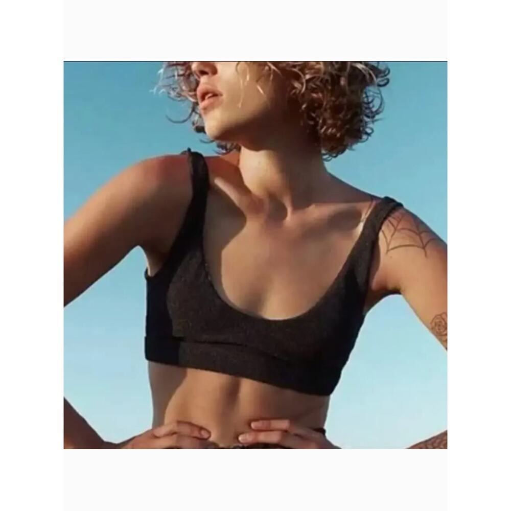 New! Free People Resin Obsidian Cream Crop Surf‎ Top in navy blue, size XL